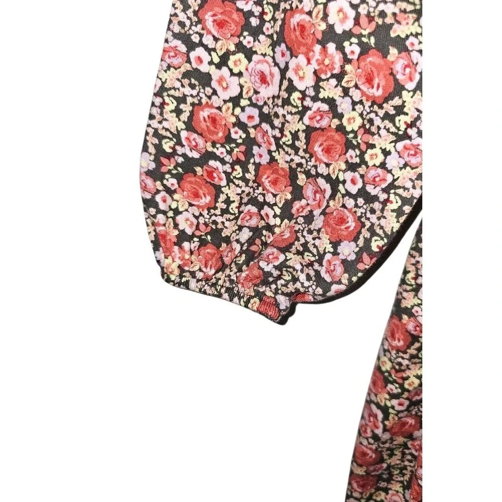 Bonnie Jean Ditzy Floral Smocked Lace Collar Long Sleeve Dress Size 5‎
